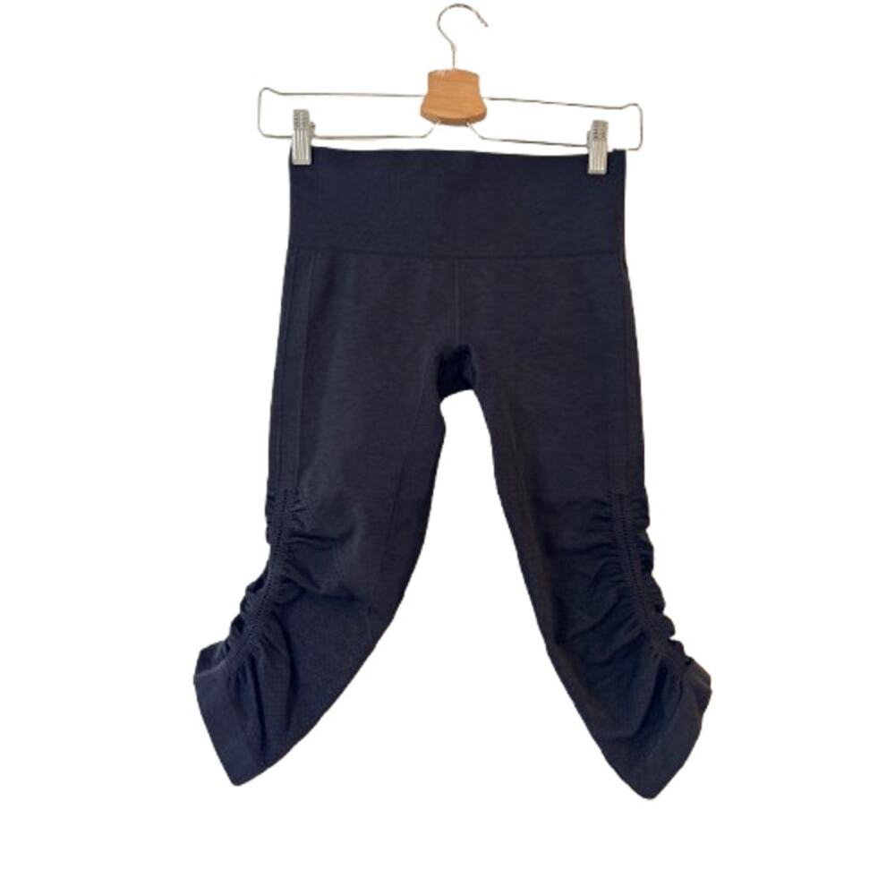 Lululemon In The Flow Crop II Leggings XS Heathered Deep Coal Seamless Stretch